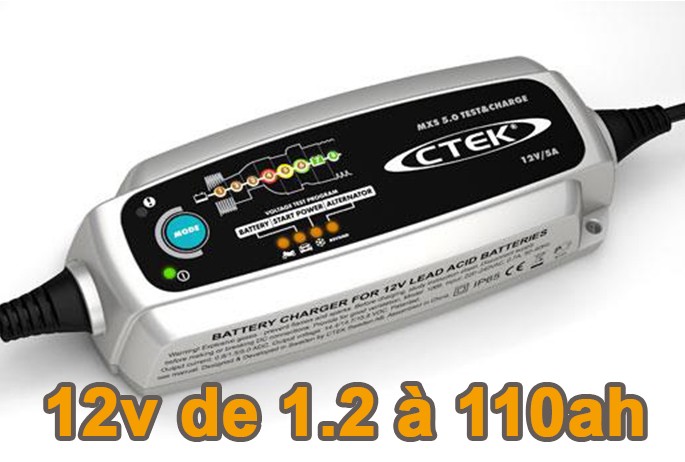 Chargeur de batterie CTEK MXS 5.0 Test and charge